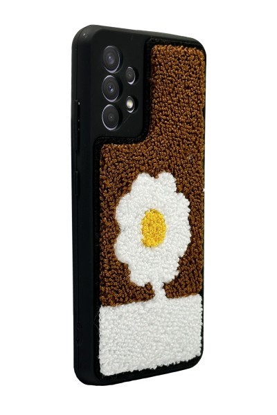 Samsung A32 Brown Flower Tasarımlı Punch Telefon Kılıfı