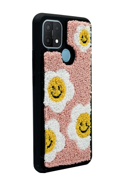 Oppo A15 - A15s Smile Flowers Tasarımlı Punch Telefon Kılıfı