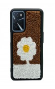 Oppo A16 Brown Flower Tasarımlı Punch Telefon Kılıfı