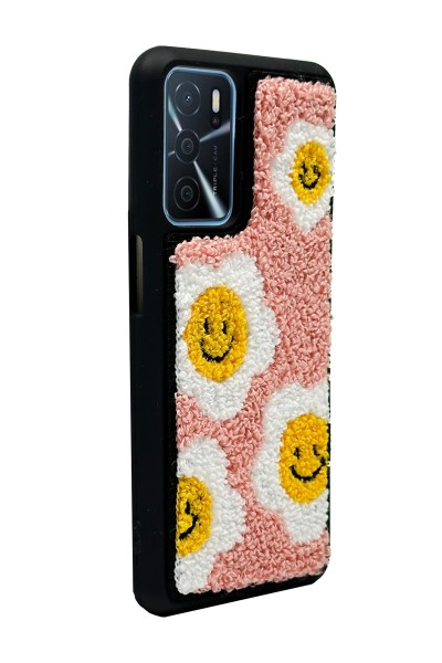 Oppo A16 Smile Flowers Tasarımlı Punch Telefon Kılıfı