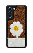 Samsung S21 FE Brown Flower Tasarımlı Punch Telefon Kılıfı