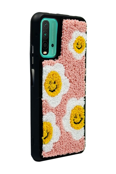 Xiaomi Redmi 9T Smile Flowers Tasarımlı Punch Telefon Kılıfı