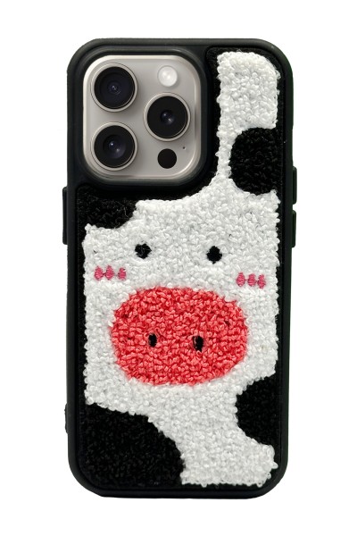 iPhone 15 Pro Cow Tasarımlı Punch Telefon Kılıfı