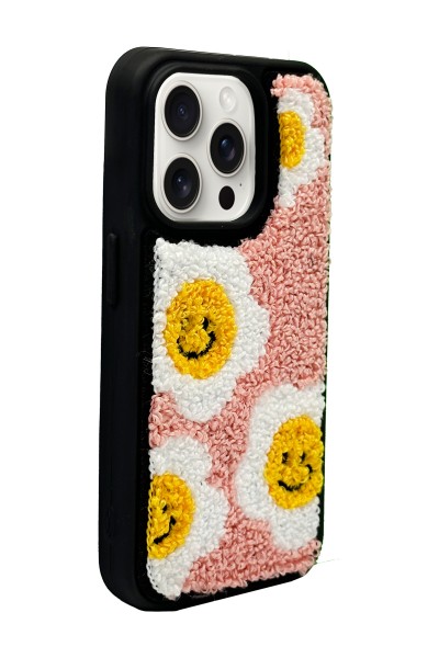 iPhone 15 Pro Max Smile Flowers Tasarımlı Punch Telefon Kılıfı