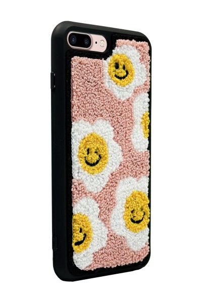 iPhone 7 Plus - 8 Plus Smile Flowers Tasarımlı Punch Telefon Kılıfı