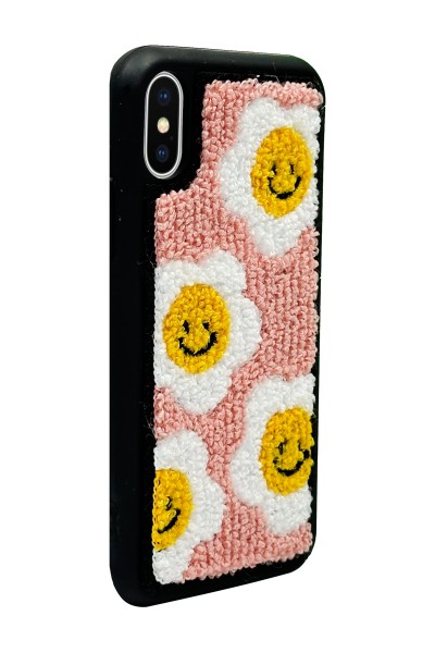 iPhone X - Xs Smile Flowers Tasarımlı Punch Telefon Kılıfı