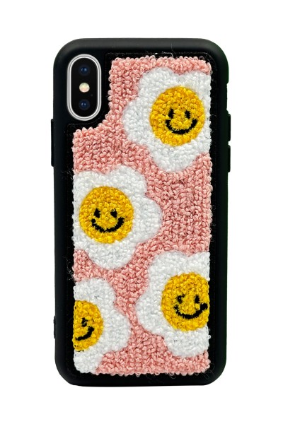 iPhone X - Xs Smile Flowers Tasarımlı Punch Telefon Kılıfı