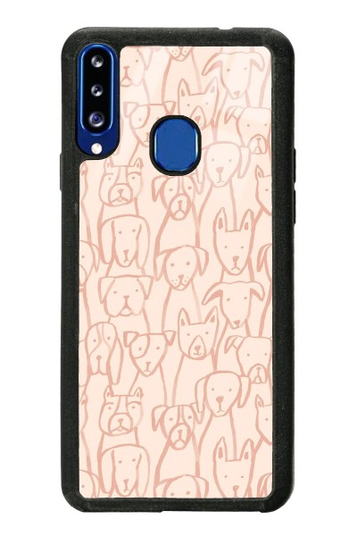 A20s Pink Dog Tasarımlı Glossy uyumlu   Telefon Kılıfı