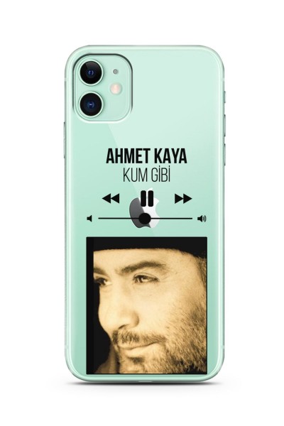 Ahmet Kaya Mp3 Tasarımlı Süper Şeffaf Silikon Telefon Kılıfı iPhone 11