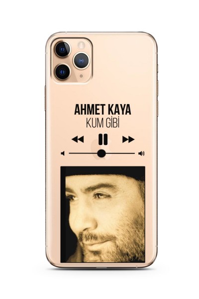Ahmet Kaya Mp3 Tasarımlı Süper Şeffaf Silikon Telefon Kılıfı iPhone 11 Pro Max
