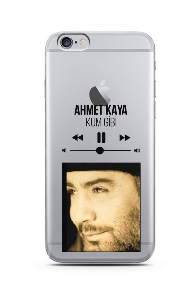 Ahmet Kaya Mp3 Tasarımlı Süper Şeffaf Silikon Telefon Kılıfı iPhone 6 Plus
