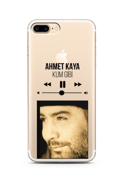 Ahmet Kaya Mp3 Tasarımlı Süper Şeffaf Silikon Telefon Kılıfı iPhone 7 Plus