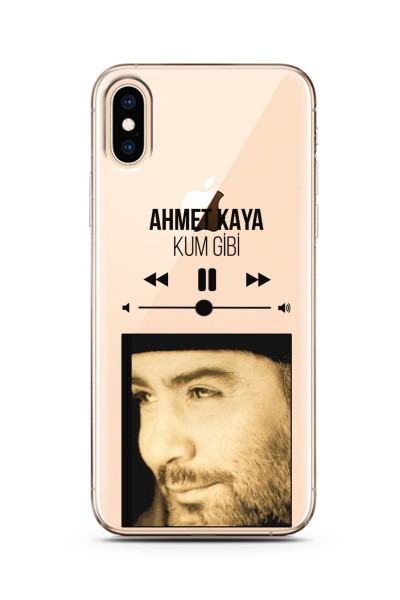 Ahmet Kaya Mp3 Tasarımlı Süper Şeffaf Silikon Telefon Kılıfı iPhone X