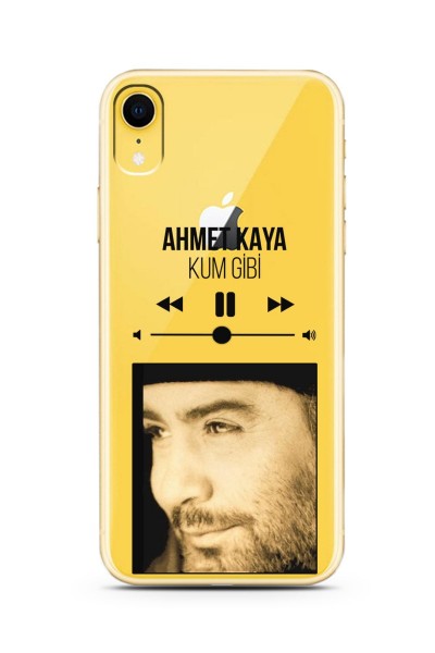Ahmet Kaya Mp3 Tasarımlı Süper Şeffaf Silikon Telefon Kılıfı iPhone Xr