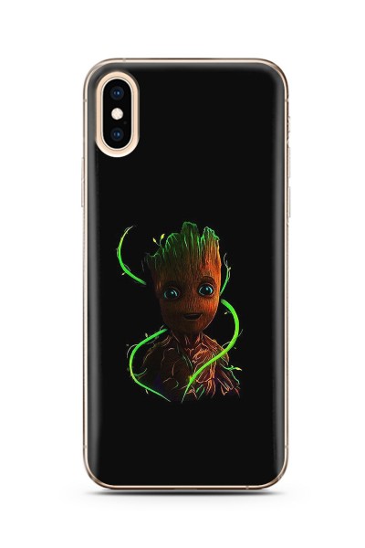 Baby Groot Tasarım Süper Şeffaf Silikon Telefon Kılıfı iPhone X
