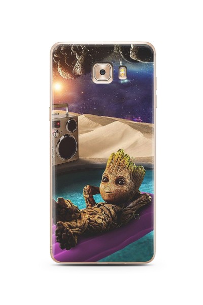 Baby Groot Tasarım Süper Şeffaf Silikon Telefon Kılıfı Samsung C9