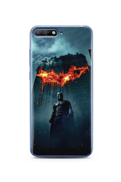Batman Tasarım Süper Şeffaf Silikon Huawei Y6 2018 Telefon Kılıfı