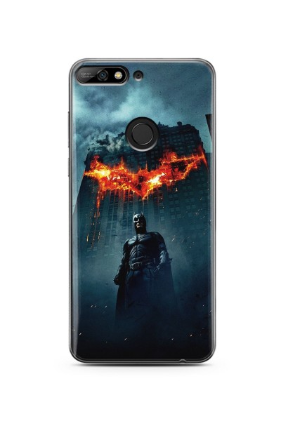Batman Tasarım Süper Şeffaf Silikon Huawei Y7 2018 Telefon Kılıfı