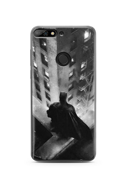 Batman Tasarım Süper Şeffaf Silikon Huawei Y7 2018 Telefon Kılıfı