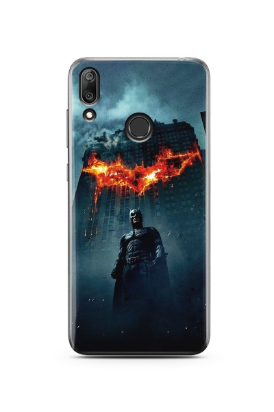 Batman Tasarım Süper Şeffaf Silikon Huawei Y7 2019 Telefon Kılıfı