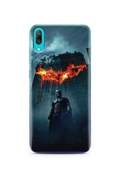 Batman Tasarım Süper Şeffaf Silikon Huawei Y7 Pro 2019 Telefon Kılıfı