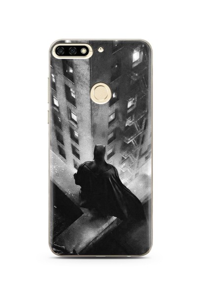 Batman Tasarım Süper Şeffaf Silikon Telefon Kılıfı Huawei Honor 7c- Y7 2018