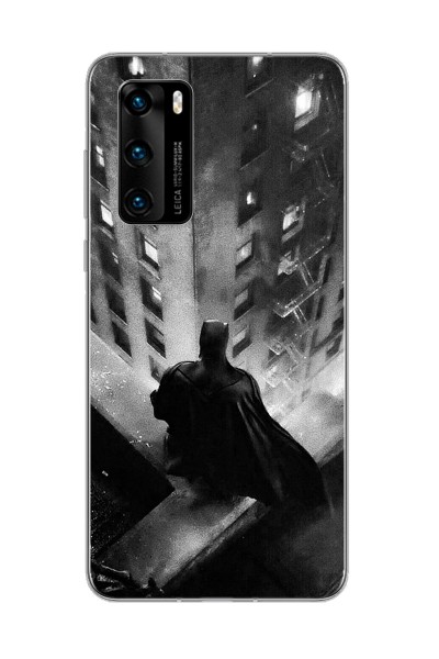 Batman Tasarım Süper Şeffaf Silikon Telefon Kılıfı Huawei P40