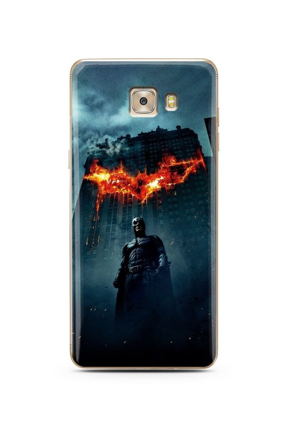 Batman Tasarım Süper Şeffaf Silikon Telefon Kılıfı Samsung C7 Pro