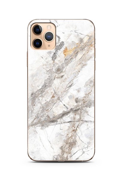 Beyaz Mermer Tasarımlı Süper Şeffaf Silikon iPhone 11 Pro Telefon Kılıfı