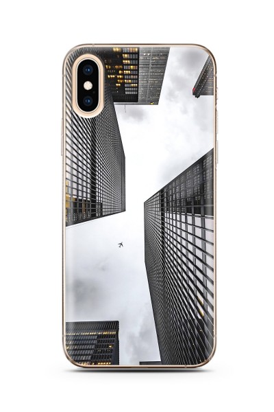 Bina Tasarımlı Süper Şeffaf Silikon Telefon Kılıfı iPhone Xs Max