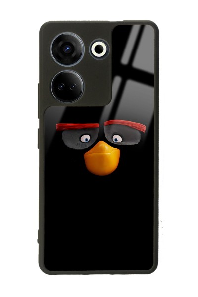 Camon 20 4G Black Angry Birds Tasarımlı Glossy Telefon Kılıfı