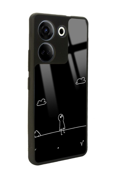 Camon 20 4G Doodle Casper Tasarımlı Glossy Telefon Kılıfı