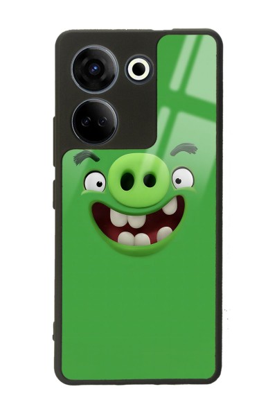 Camon 20 4G Green Angry Birds Tasarımlı Glossy Telefon Kılıfı