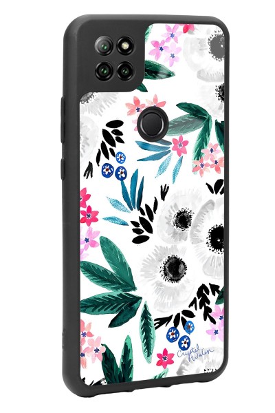 Casper E30 Beyaz Çiçek Tasarımlı Glossy Telefon Kılıfı