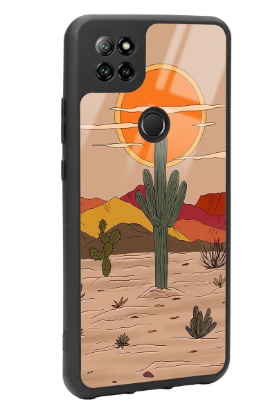 Casper E30 Retro Kaktüs Güneş Tasarımlı Glossy Telefon Kılıfı