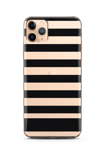 Çizgi Tasarımlı Süper Şeffaf Silikon iPhone 11 Pro Telefon Kılıfı