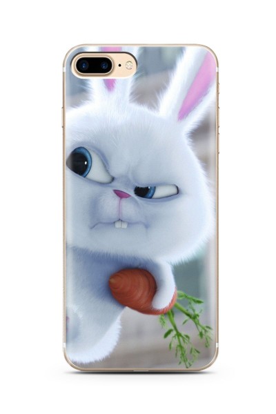 Dedektif Tavşan Tasarımlı Süper Şeffaf Silikon iPhone 7 Plus Telefon Kılıfı