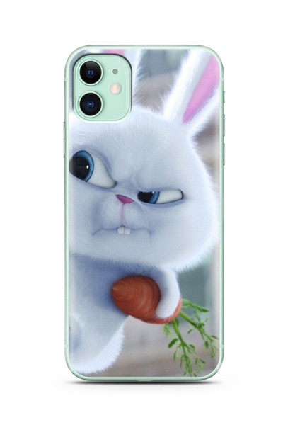 Dedektif Tavşan Tasarımlı Süper Şeffaf Silikon Telefon Kılıfı iPhone 11