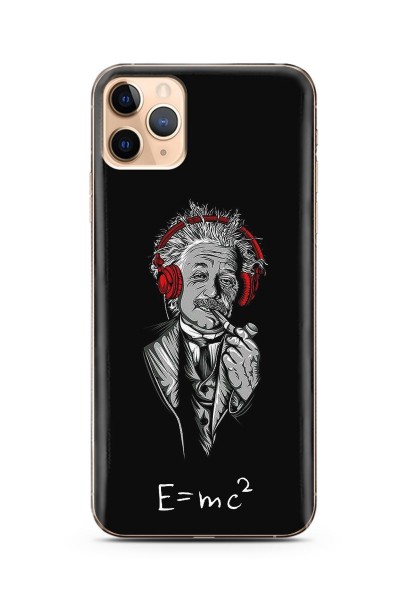 Einstein Tasarım Süper Şeffaf Silikon Telefon Kılıfı iPhone 11 Pro Max