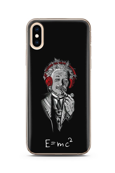 Einstein Tasarım Süper Şeffaf Silikon Telefon Kılıfı iPhone X