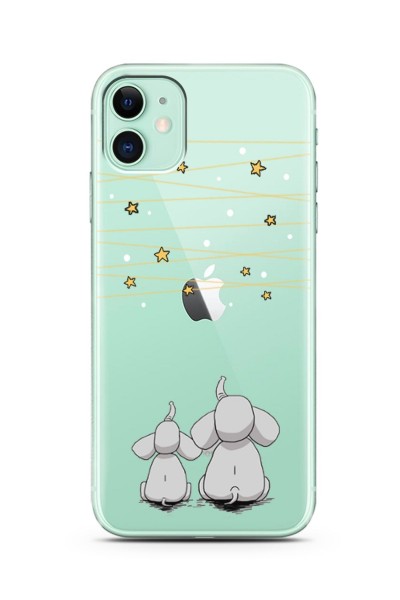Filler Tasarımlı Süper Şeffaf Silikon Telefon Kılıfı iPhone 11