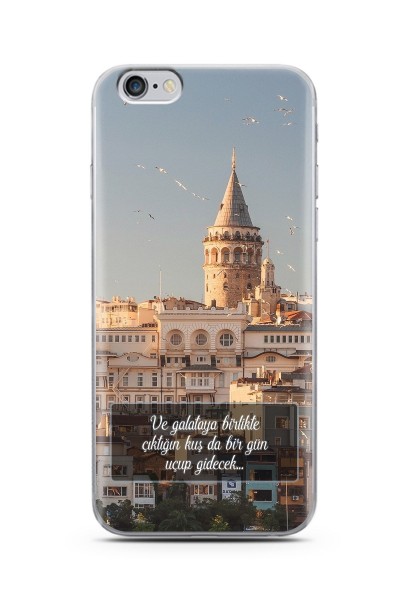 Galata Tasarımlı Süper Şeffaf Silikon iPhone 6 Plus Telefon Kılıfı