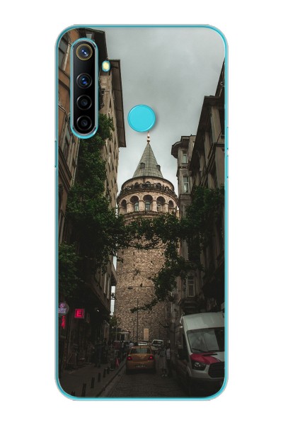 Galata Tasarımlı Süper Şeffaf Silikon Telefon Kılıfı Oppo Realmi 6i