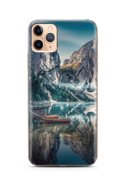 Göl Manzara Tasarımlı Süper Şeffaf Silikon Iphone 11 Pro Max Telefon Kılıfı