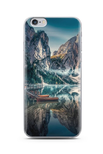 Göl Manzara Tasarımlı Süper Şeffaf Silikon Iphone 6 Plus Telefon Kılıfı