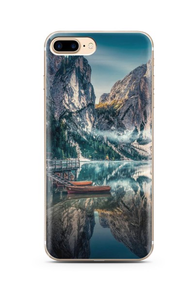 Göl Manzara Tasarımlı Süper Şeffaf Silikon Iphone 7 Plus Telefon Kılıfı