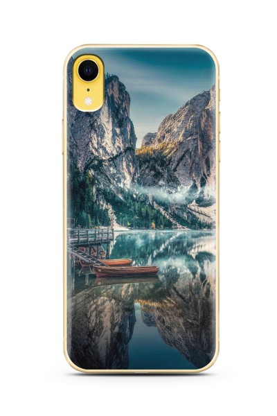 Göl Manzara Tasarımlı Süper Şeffaf Silikon Telefon Kılıfı Iphone Xr