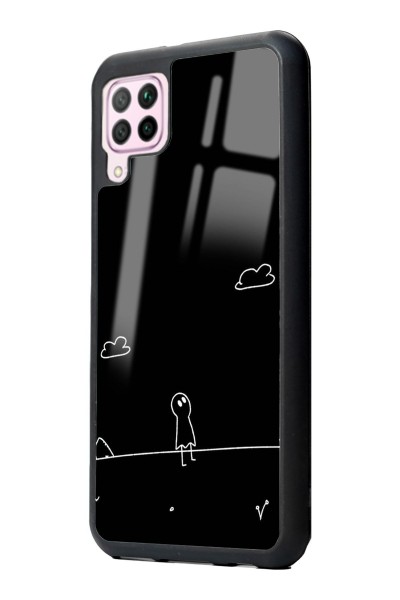 Huawei P40 Lite Doodle Casper Tasarımlı Glossy Telefon Kılıfı