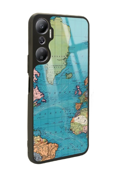 İnfinix Hot 20 Atlantic Map Tasarımlı Glossy Telefon Kılıfı