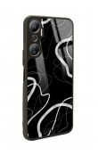 İnfinix Hot 20 Black Wave Tasarımlı Glossy Telefon Kılıfı